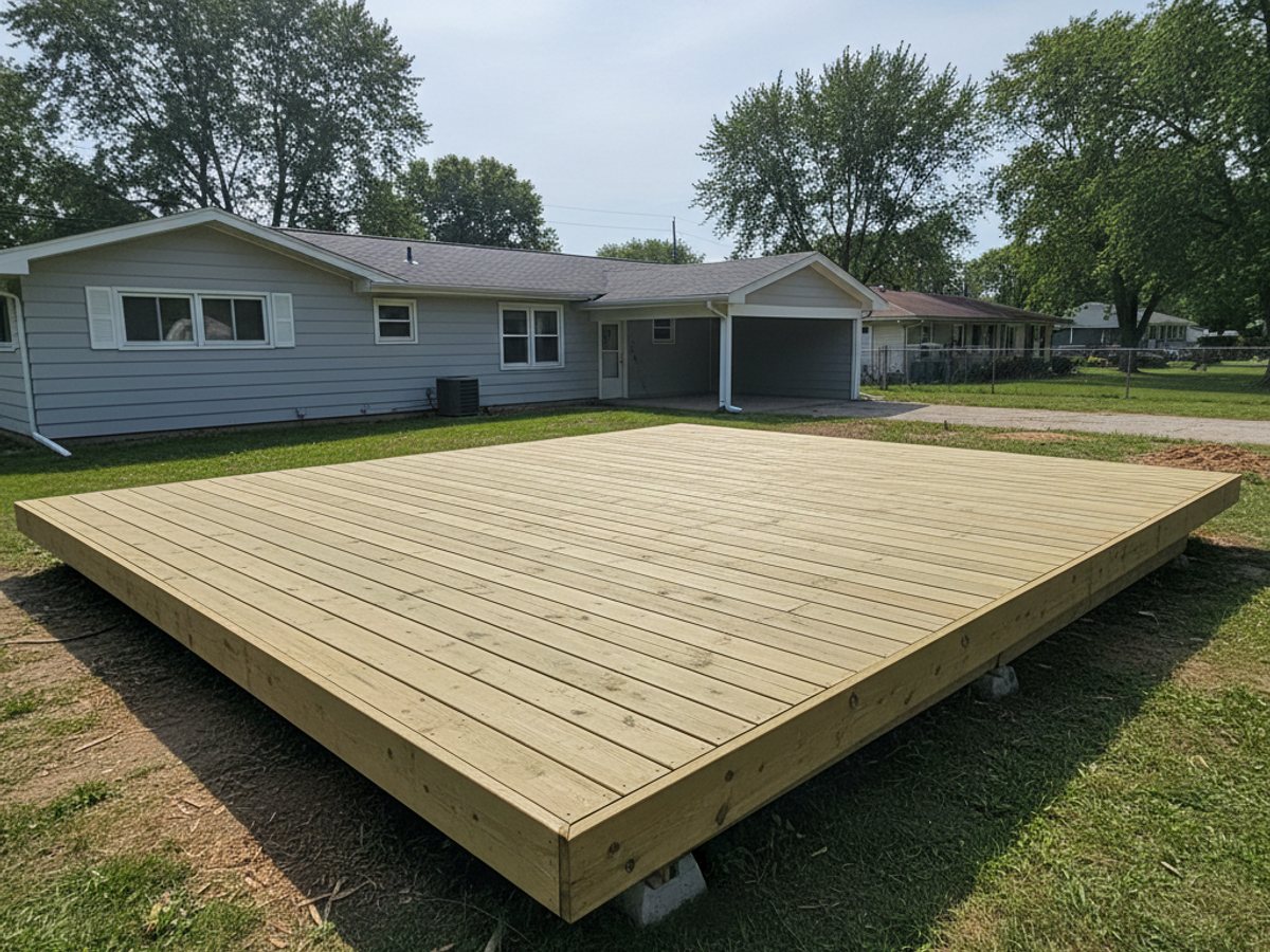 Absolute Deck Solutions crew at work on a home in Sidney, OH